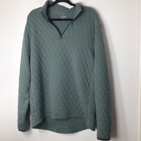 J Crew pullover quilted fleece women green large - Picture 11 of 11